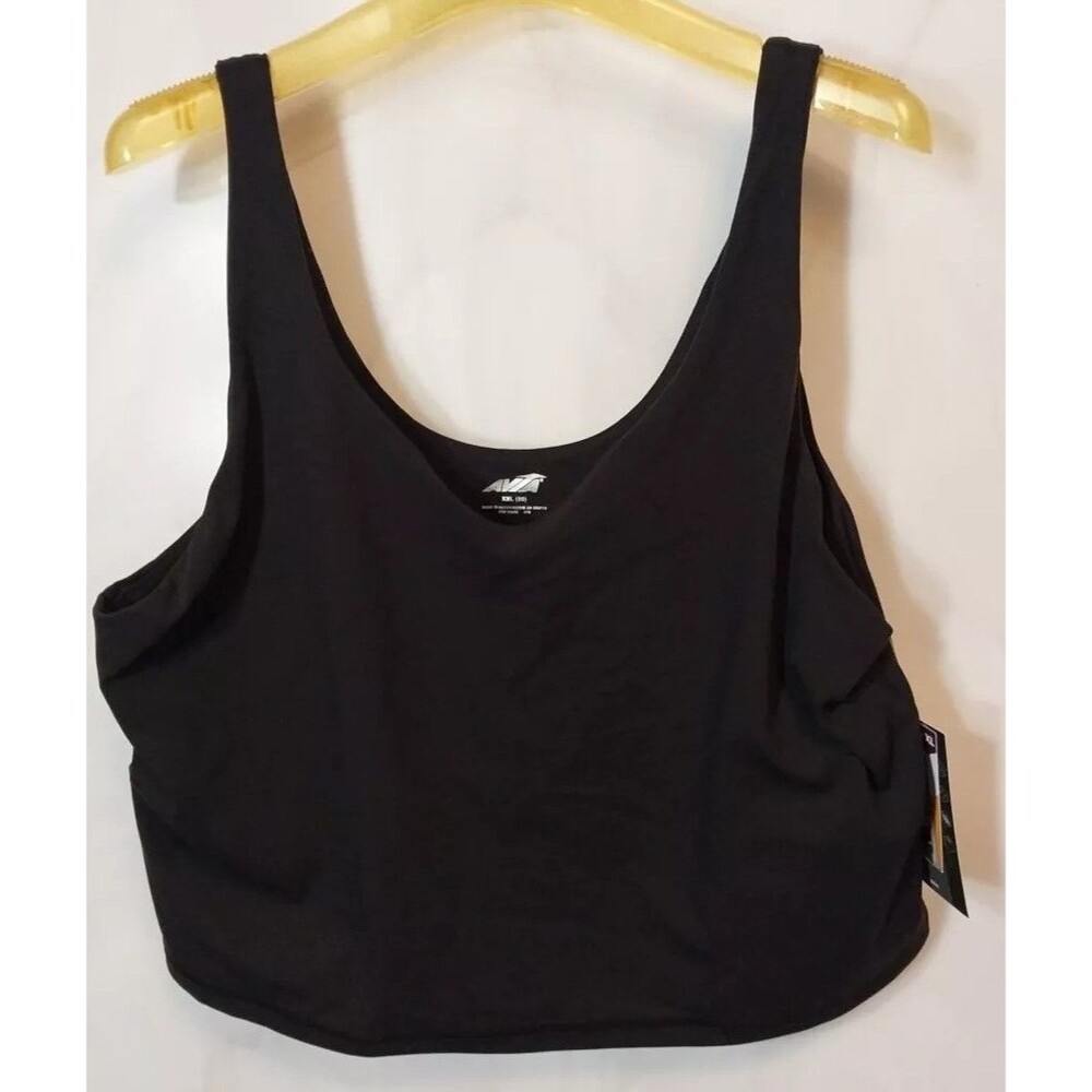 Avia Softsculpt Longline Sports Bra XXL 20 Black Full Coverage Athleisure NWT